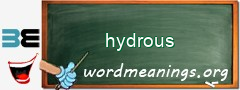 WordMeaning blackboard for hydrous